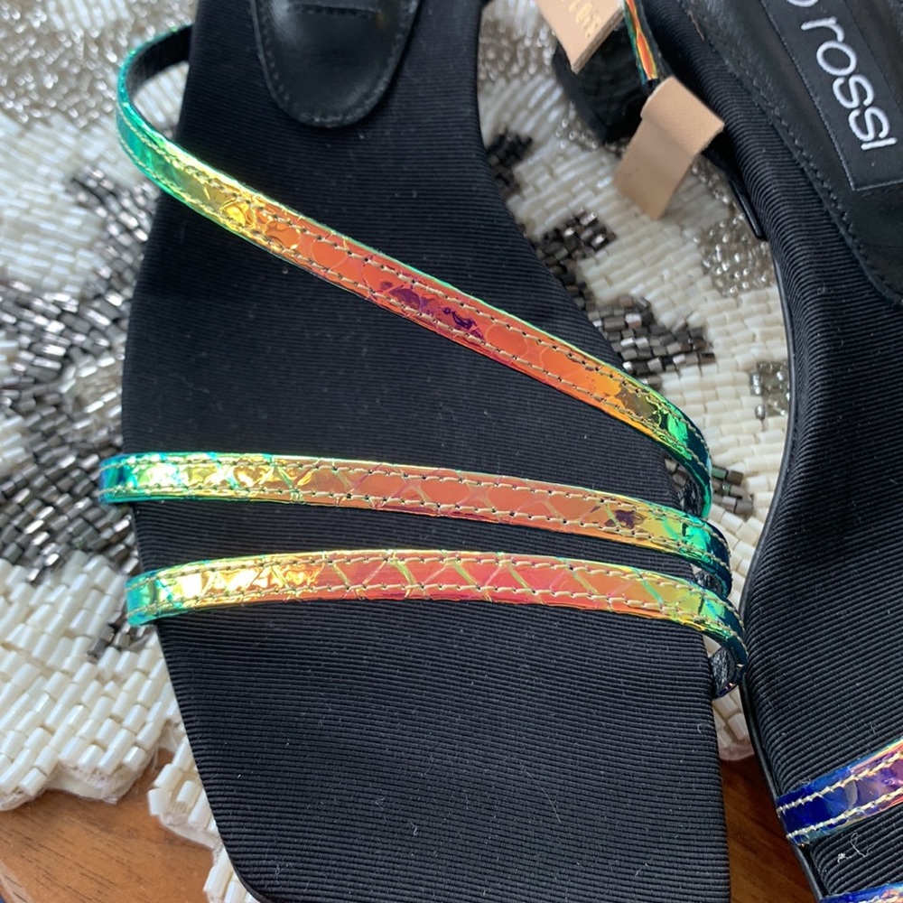 Brand new Sergio Rossi sandals, beautiful metallic holographic colors. Size 8.5 - Picture 3 of 5